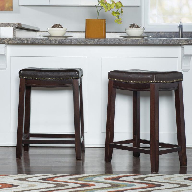 Linon Claridge 2Pk Brown Counter Stool
