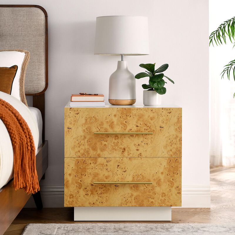 Modway ABEL 2 Drawer Nightstand in White Bleached Burl image number 4