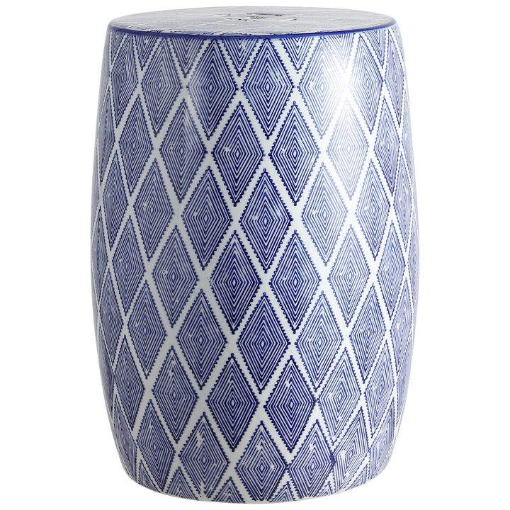 Moroccan Diamonds Ceramic Drum Garden Stool