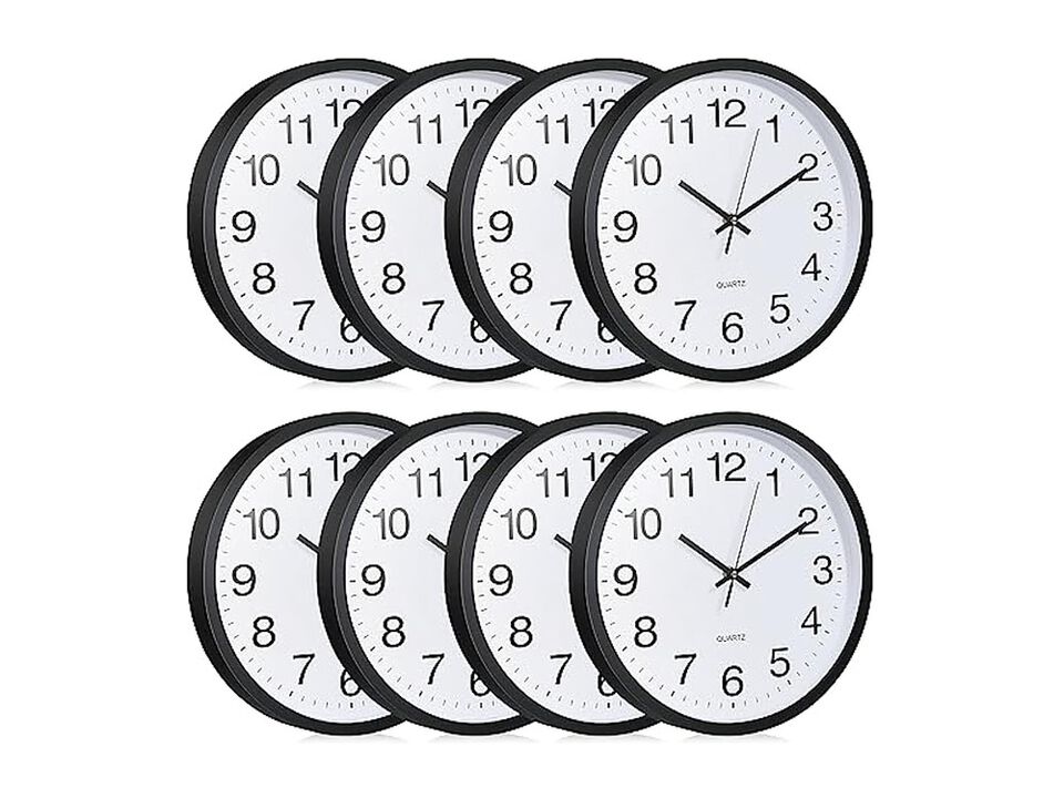Pcs Bulk Black Wall Clock 12 Inch Silent Non Ticking Battery Operated