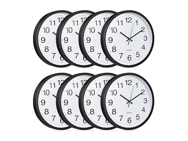 Pcs Bulk Black Wall Clock 12 Inch Silent Non Ticking Battery Operated image number 0