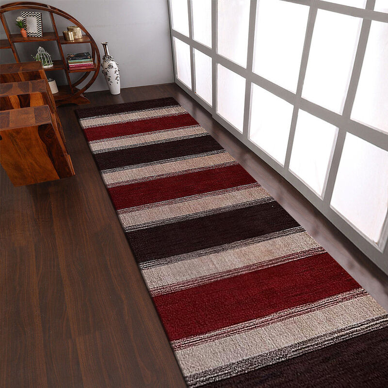RUGSOTIC CARPETS HAND KNOTTED LOOM WOOL ECO-FRIENDLY AREA RUGS  - Runner, Contemporary Modern Design, High Pile Handmade Anti Skid Rugs for Living Room (L00207) image number 1