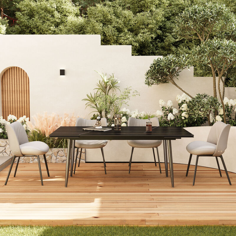 Extendable dining table, seats 6&ndash;10, 62&ndash;94"