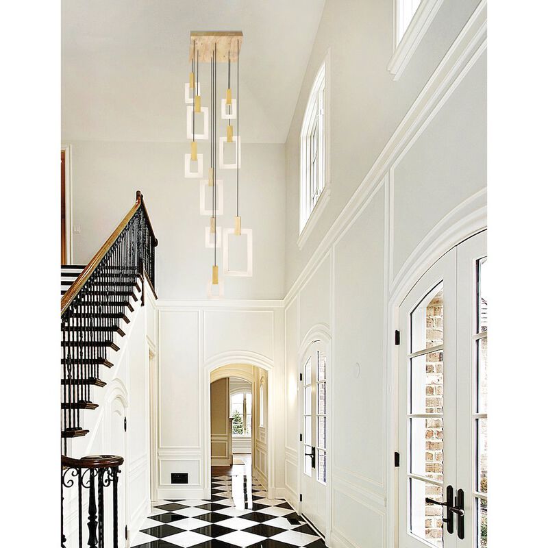 CWI Lighting Anello LED Pendant With White Oak Finish