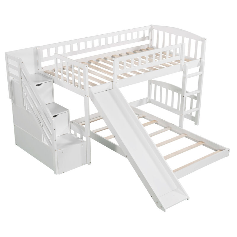 Merax Bunk Bed with Two Drawers and Slide