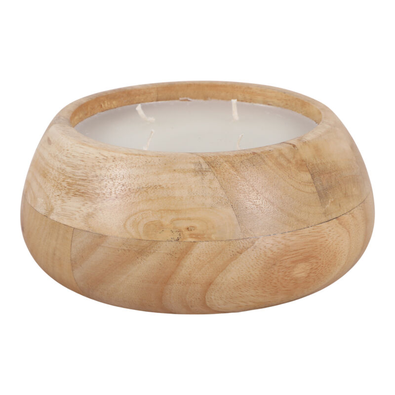 8" Vanilla Wood Bowl Candle image number 4