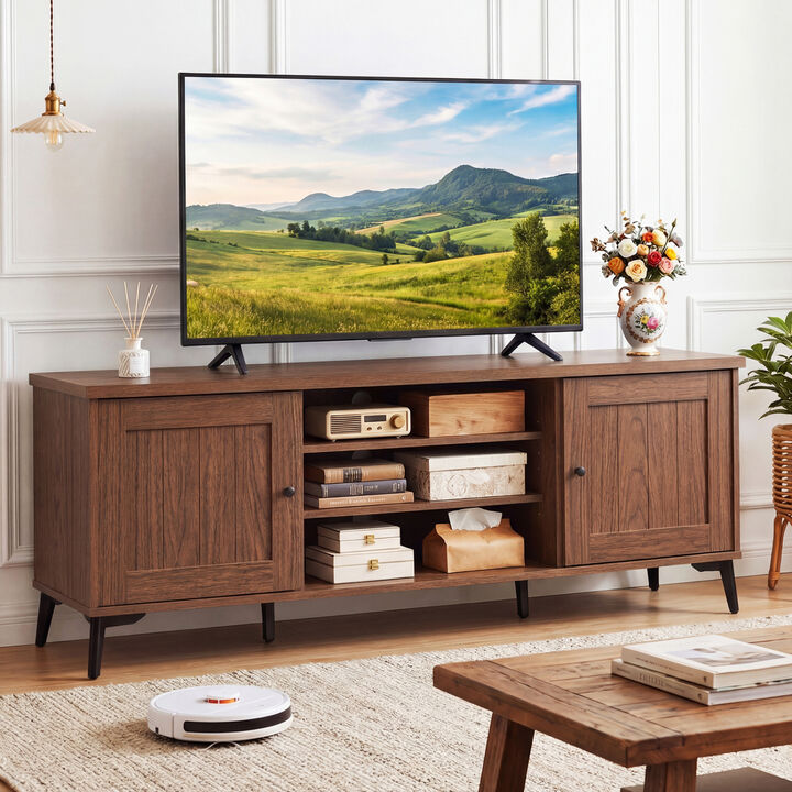 Modern Entertainment Center TV Stand with 2 Doors for 65 Inch TVs