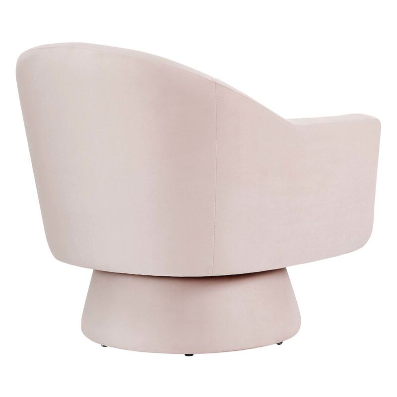 Astral Performance Velvet Fabric and Wood Swivel Chair image number 4