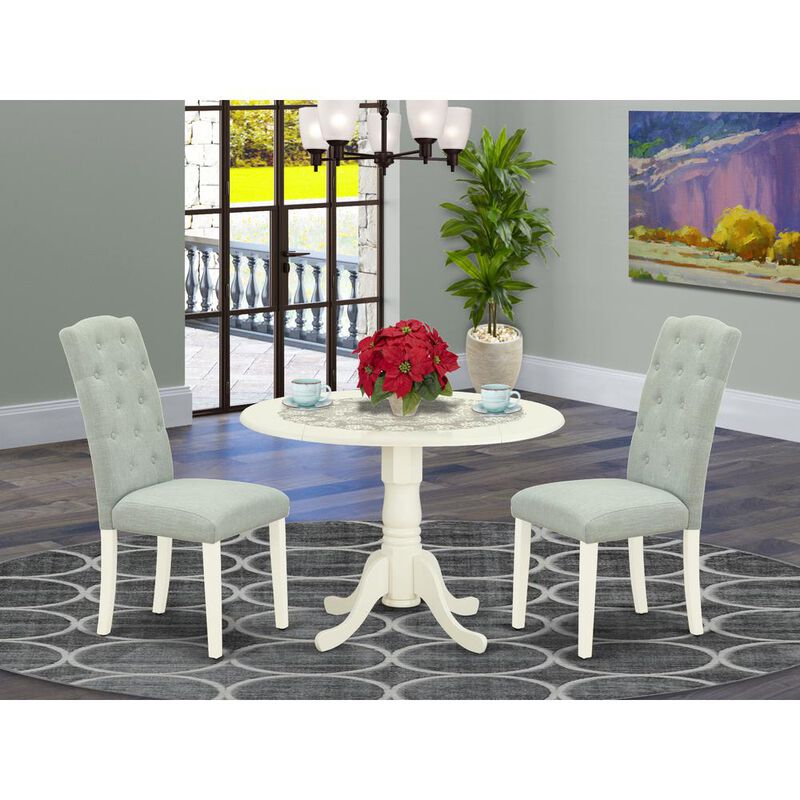 East West Furniture Dining Room Set Linen White