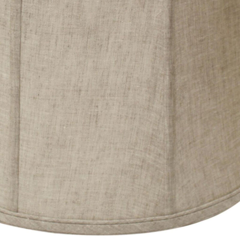 HomeRoots Cream Linen Drum Lamp Shade image number 2