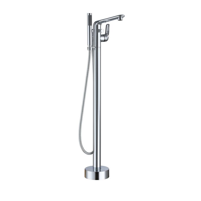 Mondawe Single-Handle Modern Floor Mount Freestanding Bathtub Faucet with Handheld Shower