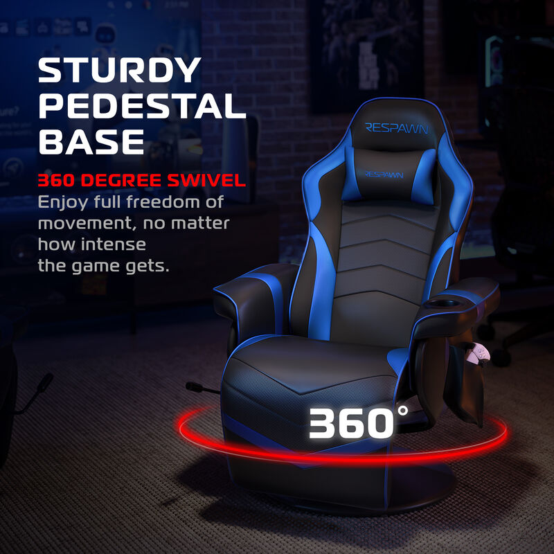RESPAWN 900 Console Gaming Recliner with Footrest and Lumbar Support - Comfortable Ergonomic Gaming Chair with Headrest, No Wheels, Reclining, Heavy Duty, Racing Style Video Game Chairs