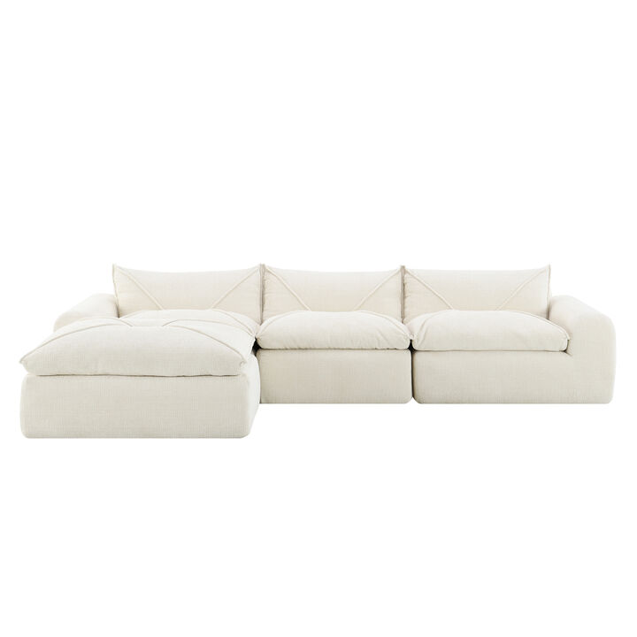 Merax 116" Modular Floor Sofa - High Density Foam, No Assembly, Legless Design, Free Combination