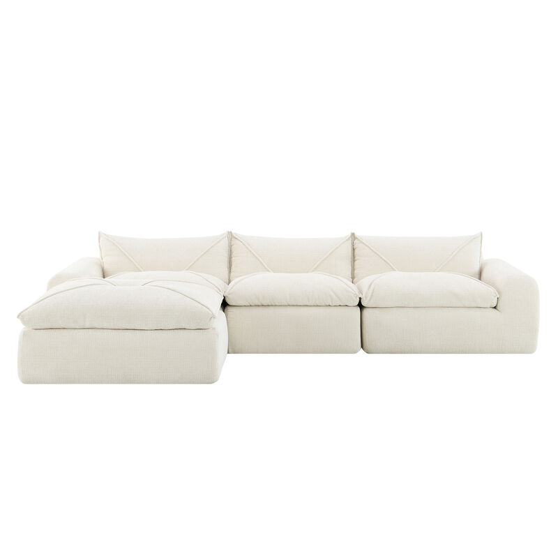 Merax 116" Modular Floor Sofa - High Density Foam, No Assembly, Legless Design, Free Combination image number 0