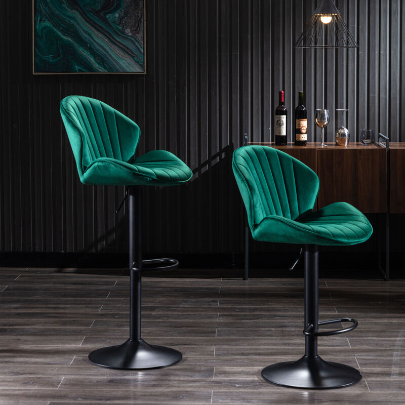 Streamdale Adjustable Counter-Height Bar Stools with Backrest and Footrest (Set of 2) image number 4
