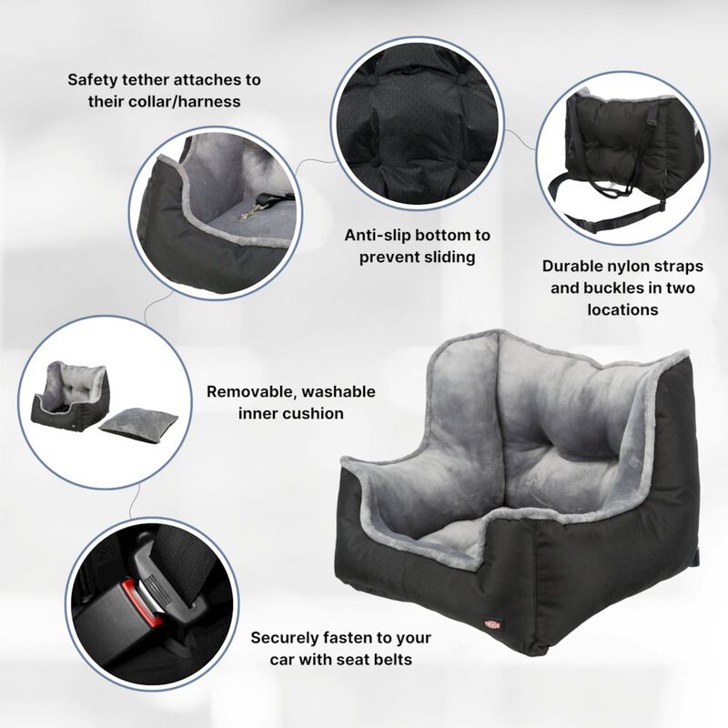 TRIXIE Convertible Deluxe Pet  Car Seat, Dog Booster Seat, Travel Pet Bed image number 4