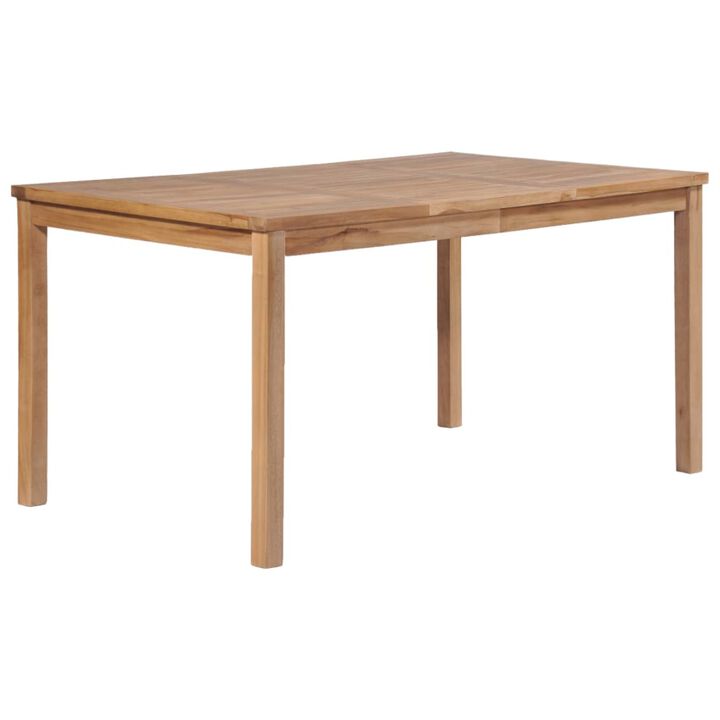 vidaXL Garden Table 59.1"x35.4"x30.3" Solid Teak Wood