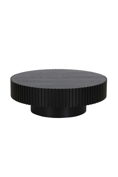 Ribbed Black Ash Coffee Table L | OROA Modern Pierre