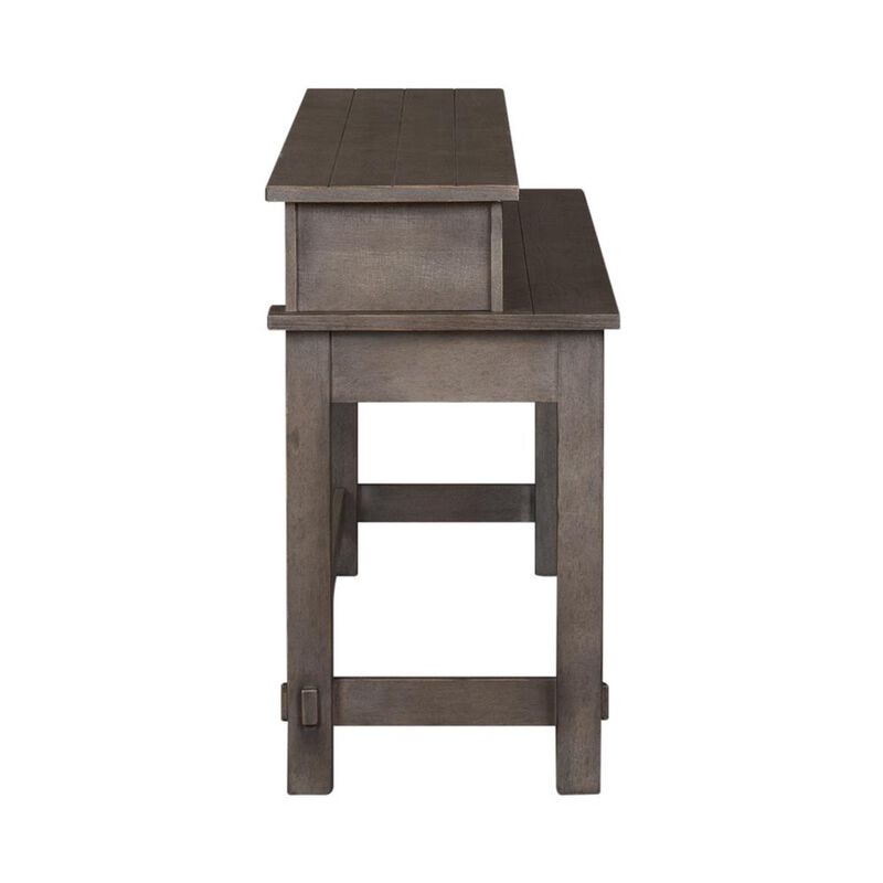 Liberty Furniture Modern Farmhouse Console Bar Table in Dusty Charcoal w/ Heavy Distressing image number 7