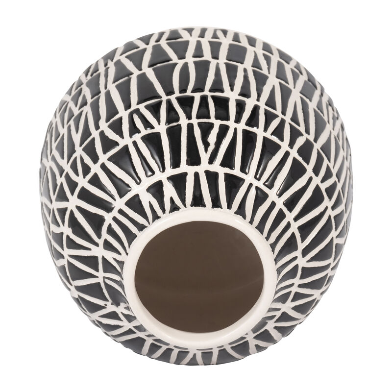 Cer, 5" Tribal Vase, Black image number 4