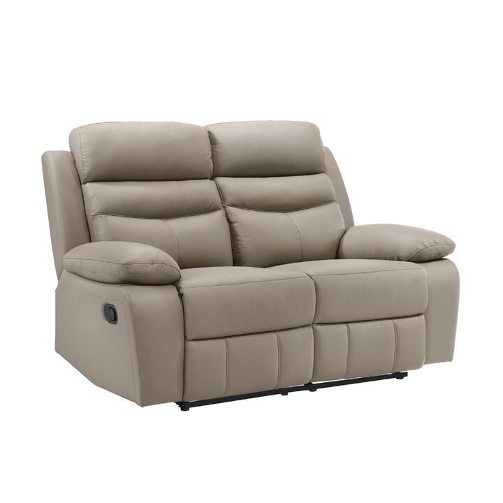 Hanna Manual Double Recliner Loveseat, Leather