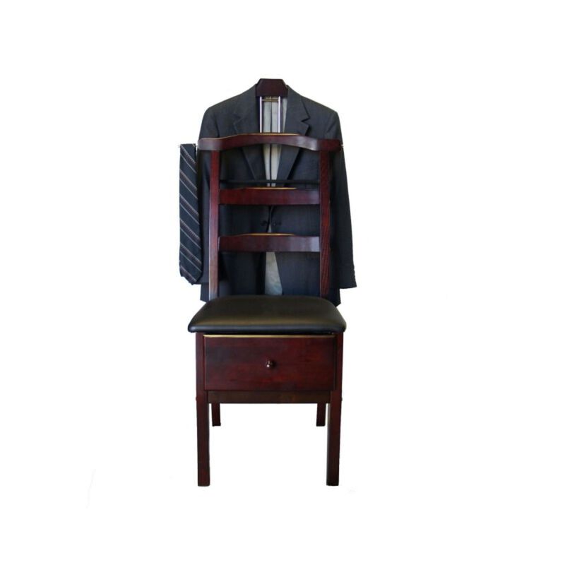 Proman Products Manchester Chair Valet with Drawer in Dark Mahogany image number 2