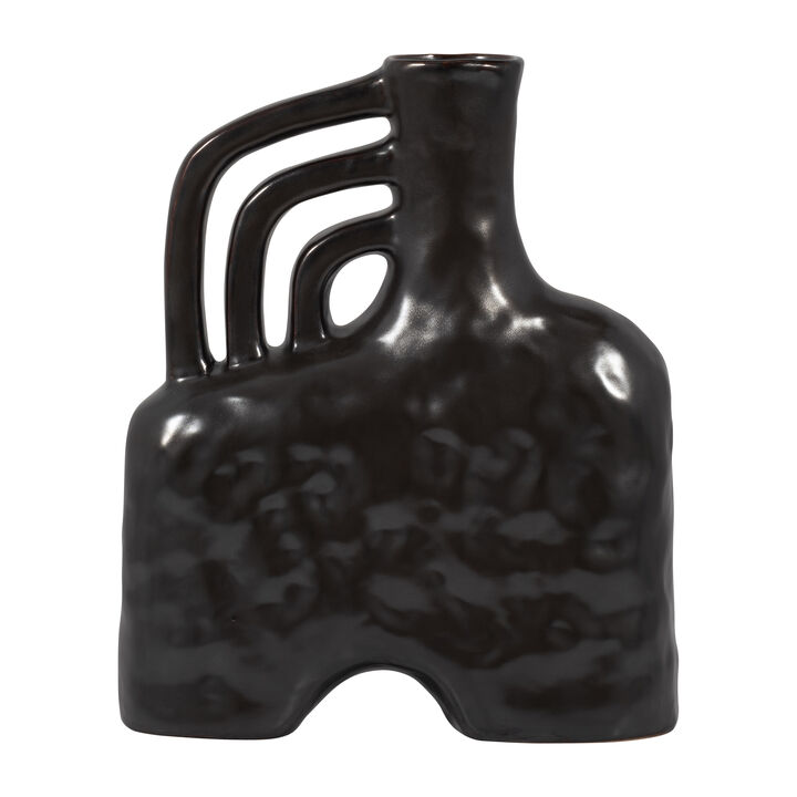 Metallic Triple Handle Vase