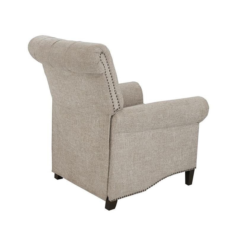Starlight Canyon Home Beige Wingback Recliner Chair – Upholstered Push Back Accent Seat