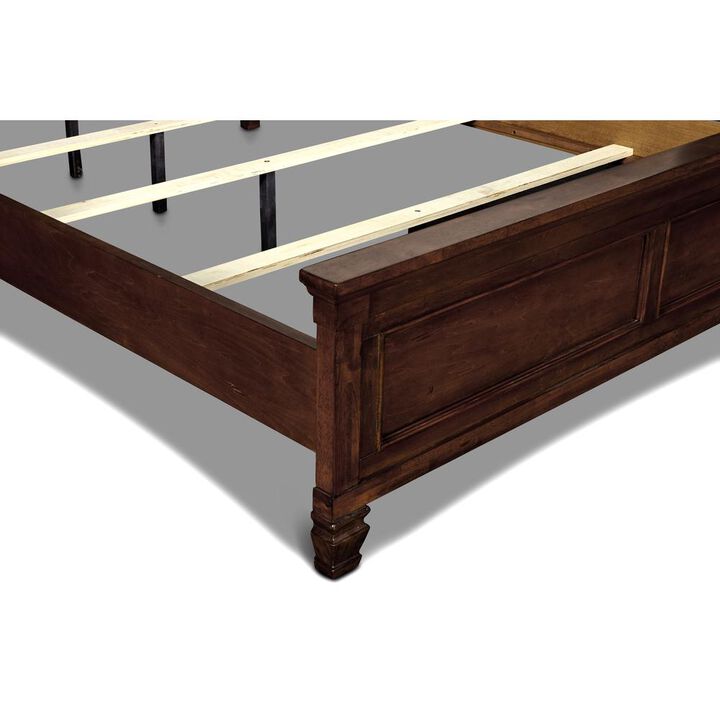 New Classic Furniture Furniture Tamarack 5/0 Solid Wood Queen Bed in Burnished Cherry