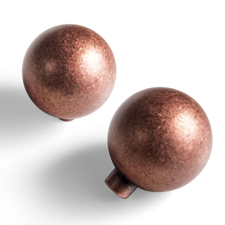 Goo-Ki 1.2''(30mm) Antique Copper Cabinet Pulls,Retro Zinc Alloy Cabinet Pulls for Drawer,Cupboard, Wardrobe,6 Pack