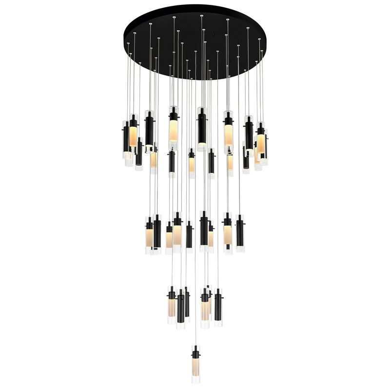 Olinda LED Integrated Black Chandelier
