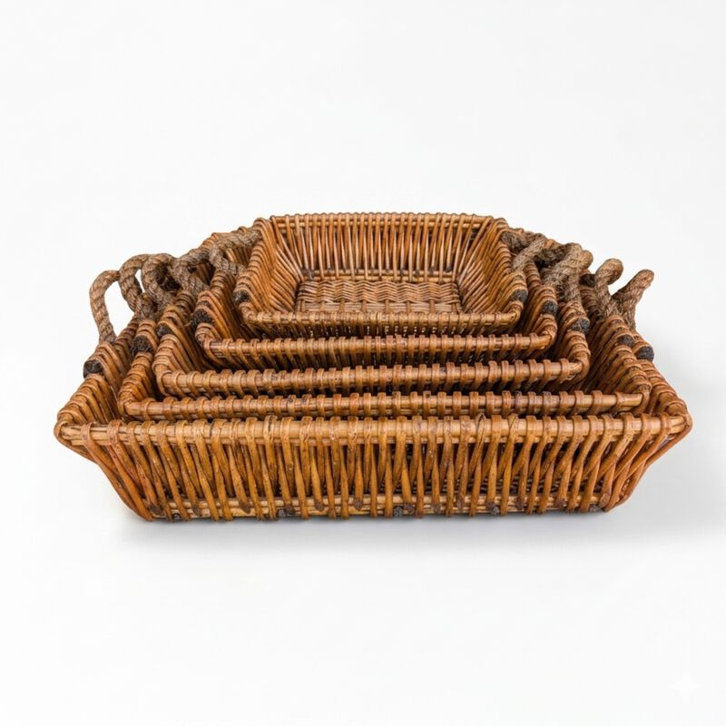 Multi-Functional Willow Baskets Full Collection -5 Pieces Set image number 1