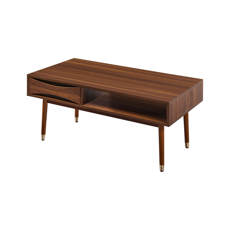 Dawson Modern Coffee Table with Storage, Walnut image number 6