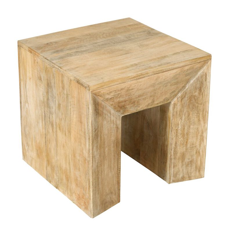 Alex Hamilton Goliath End Table in Natural on Solid Mango Wood