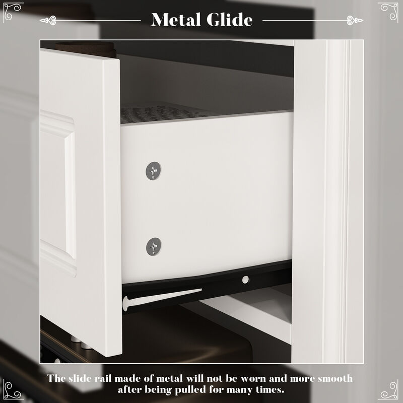 6-Drawers White Wood Chest of Drawers Dresser Vanity Table Storage Cabinet with Wooden Legs 47.4 in. H x 31.5 W x 15.7 D