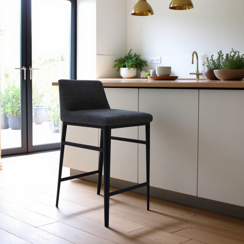 Starlight Canyon Home Modern Bar Stool Gray Upholstered Seating Comfy Bar Stool With Steel Frame image number 7