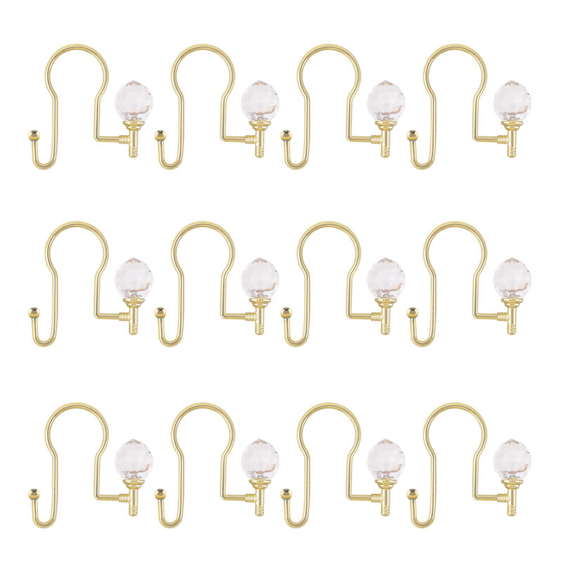 Zinc Double Shower Curtain Hooks, Set of 12 image number 4