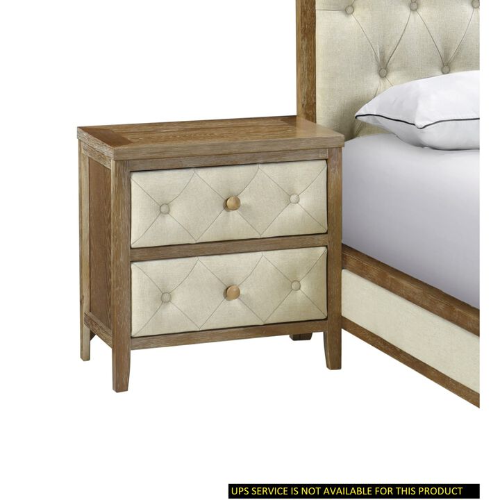 Streamdale Walnut Nightstand with Modern Front Drawers