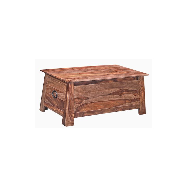 Porter Designs Kalispell Solid Sheesham Wood Coffee Table, Brown