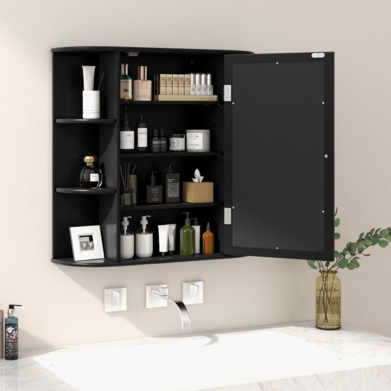 Hivvago Wall-Mounted Bathroom Mirror Cabinet with Storage Shelves