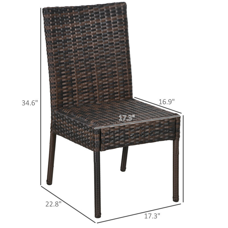 Hivvago Patio Seating Set with 4 Rattan Chairs image number 2