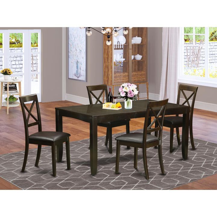 5 Pc Dining room set-Dining Table with Leaf and 4 Chairs for Dining room