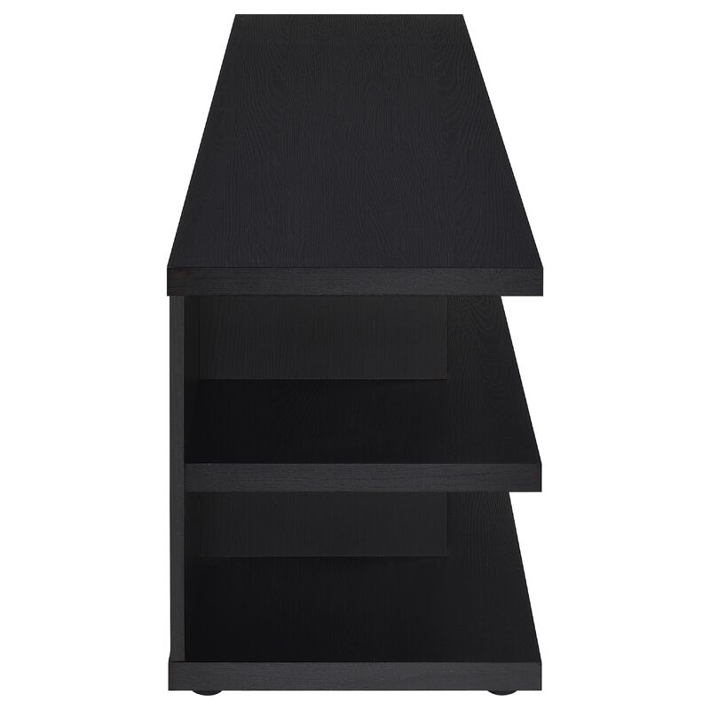 Carie TV Stand Media Console, 2-Tier Open Shelves, Wood image number 4