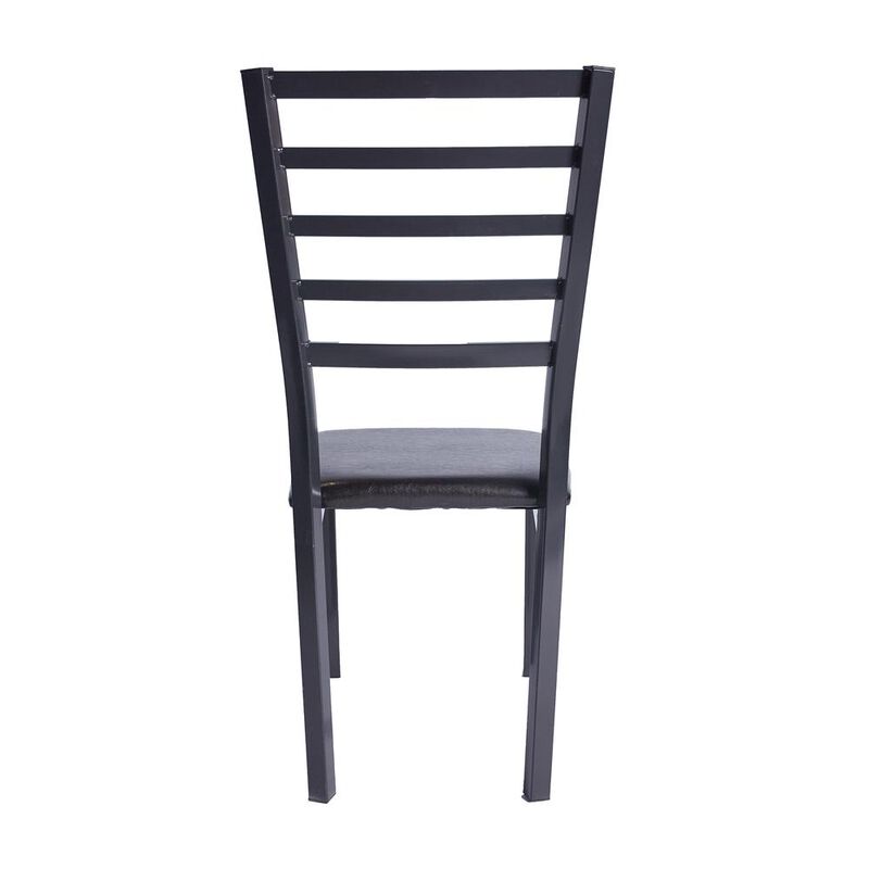 Better Home Products Milan Set of 4 Stackable Metal Dining Chairs in Black