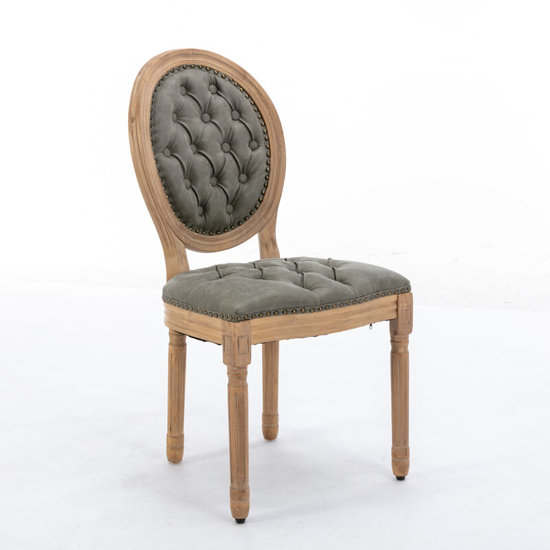 TATEUS Solid Wood PU artificial leather Dining Chair,Set of 2