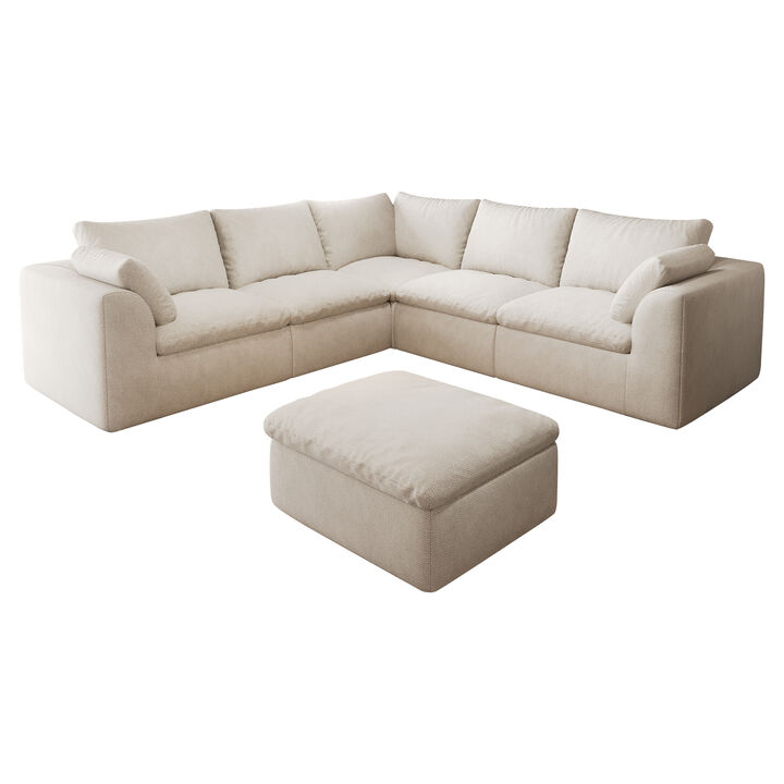 Slelt V‑Shaped 6‑Seat Modular Sectional Sofa