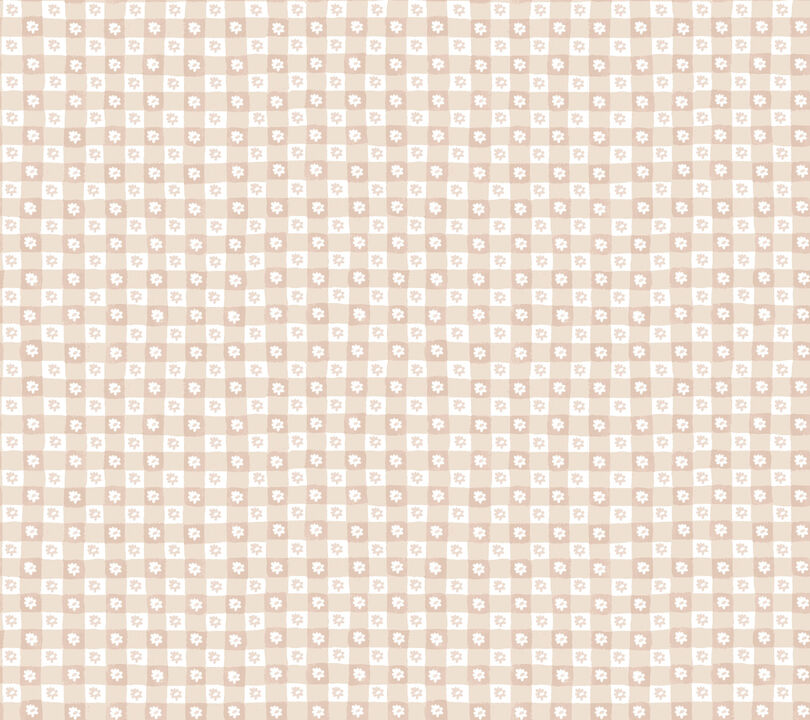 Daisy Gingham Blush Floral Check Premium Peel + Stick Wallpaper