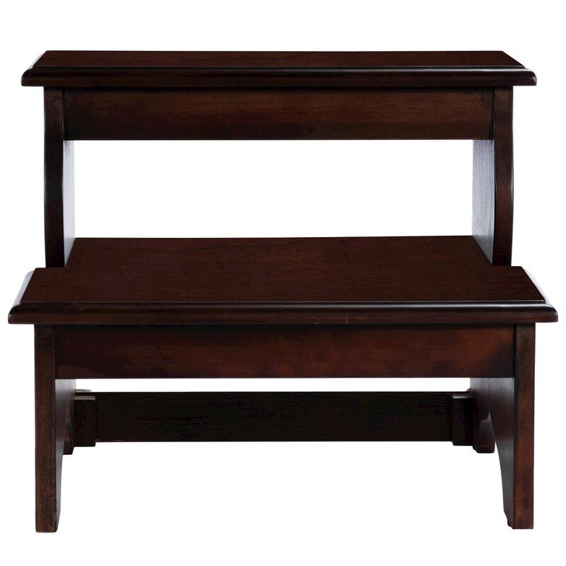 Starlight Canyon Home Dark Brown Wooden Step Stool for Adults and Kids with Durable Design image number 2