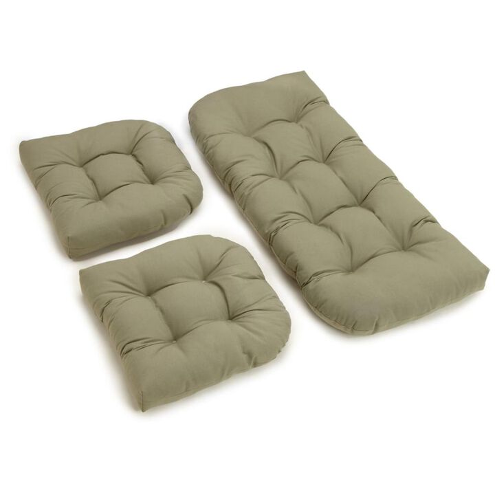 Blazing Needles U-Shaped Twill Tufted Settee Cushion Set (Set of 3)