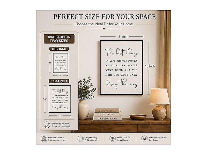 Family Memories Wall Art Meaningful Quote Decor Love Places Living Room Entryway image number 1